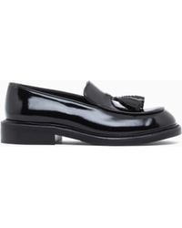 Emporio Armani - Shiny Leather Loafers With Tassels Signature Capsule - Lyst