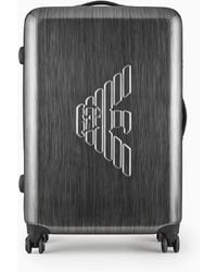 Emporio Armani - Abs Large Trolley Suitcase With Oversized, Embossed Eagle - Lyst