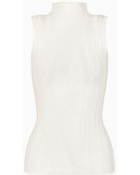 Emporio Armani - Viscose Top With An Irregular Pattern - Lyst
