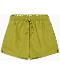 Emporio Armani - Asv Logoband Recycled Fabric Swim Shorts - Lyst