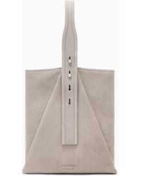 Emporio Armani - Suede Shoulder Bag With An Adjustable Strap And Metal Studs - Lyst