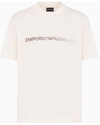 Emporio Armani - Pima Jersey T-shirt With Logo Embroidery - Lyst