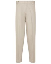 Emporio Armani - Pantalon Large Avec Pli En Sergé De Coton - Lyst