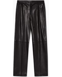 Emporio Armani - Glove-Quality Lambskin Nappa Leather Trousers - Lyst