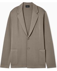 Emporio Armani - Icon Knitted, Single-Breasted Jacket - Lyst