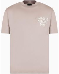 Emporio Armani - Asv Lyocell-blend Jersey T-shirt With Logo Embroidery - Lyst