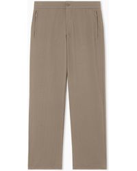 Emporio Armani - Icon 3D Piqué-Effect Crêpe Jersey Trousers - Lyst
