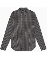 Emporio Armani - Lyocell-Blend Jersey Shirt With All-Over Micro-Pattern Print - Lyst