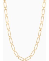 Emporio Armani - Tone Brass Chain Necklace - Lyst