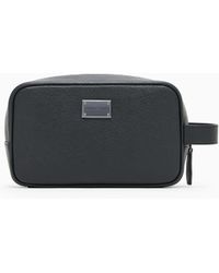 Emporio Armani - Tumbled Leather Washbag - Lyst