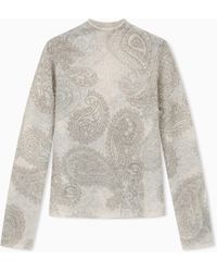 Emporio Armani - Alpaca Sweater With Paisley Print Boteh Capsule - Lyst