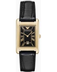 Emporio Armani - Two-Hand Date Leather Watch - Lyst