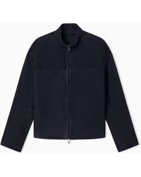 Emporio Armani - Perforated Goat Suede Blouson - Lyst
