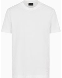 Emporio Armani - Jersey T-Shirt With All-Over Jacquard Pattern - Lyst