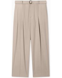 Emporio Armani - Trousers With Pleats And Belt - Lyst