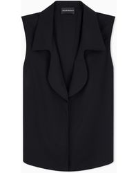 Emporio Armani - Flowing Crêpe Waistcoat With Lapels - Lyst