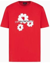 Emporio Armani - Camiseta De Punto Con Estampado Flocado Mon Amour - Lyst