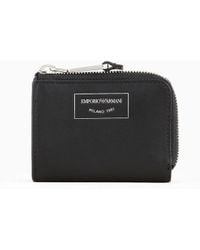 Emporio Armani - Asv Ecological Leather Zip-around Mini Wallet - Lyst