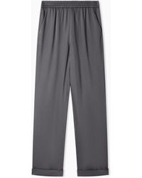 Emporio Armani - Twill Crêpe Trousers With Elasticated Waist - Lyst