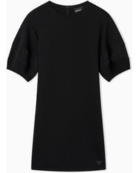 Emporio Armani - Stretch Double Jersey Dress With Rayon Insert - Lyst