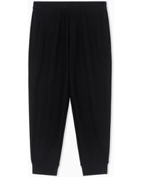 Emporio Armani - Lyocell-Blend Interlock-Jersey Joggers With Jacquard Lettering - Lyst