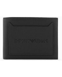 Emporio Armani - Cartera Plegable Con Bolsillo Exterior De Piel Abatanada - Lyst