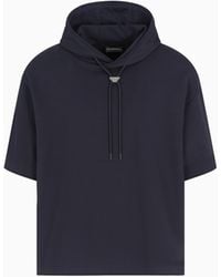 Emporio Armani - Sudadera Ancha De Punto Con Capucha Y Manga Corta Asv - Lyst
