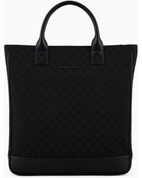 Emporio Armani - Tote Bag Aus Nylon Mit Durchgehendem Adler-Jacquard - Lyst