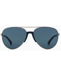 Emporio Armani - Aviator Sunglasses - Lyst