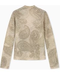 Emporio Armani - Alpaca Sweater With Paisley Print Boteh Capsule - Lyst