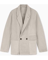 Emporio Armani - Denim Capsule Collection Twill Double-Breasted Blazer - Lyst