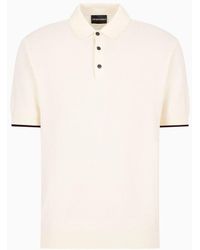 Emporio Armani - Patterned-knit Polo Shirt - Lyst