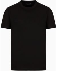 Emporio Armani - Jersey T-shirt With Jacquard Logo - Lyst
