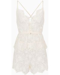 Emporio Armani - Bridal Asv Recycled Lace Pyjama Top And Shorts - Lyst