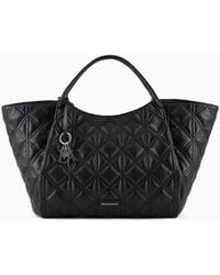 Emporio Armani - Black Quilted Shopping Bag - Lyst