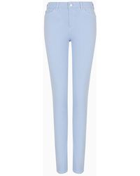 Emporio Armani - Jeans J18 Vita Alta E Gamba Skinny In Tessuto Stretch Tinto Capo - Lyst