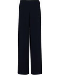 Emporio Armani - Pantalon Palazzo En Cady Effet Crêpe - Lyst