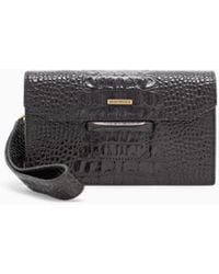 Emporio Armani - Bolso De Mano De Piel Con Solapa Y Estampado De Cocodrilo - Lyst