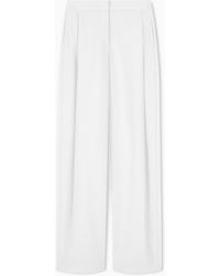 Emporio Armani - Unlined High-Waisted Wide-Leg Trousers With Side Pockets - Lyst