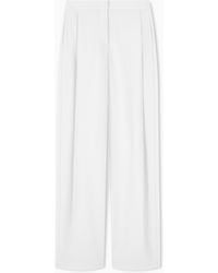Emporio Armani - Unlined High-Waisted Wide-Leg Trousers With Side Pockets - Lyst