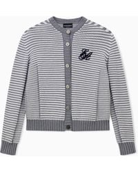 Emporio Armani - Signature Capsule Striped Cardigan - Lyst