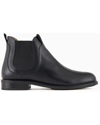 Emporio Armani - Leather Icon Chelsea Boots - Lyst