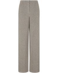 Emporio Armani - Pantalones De Mezcla De Lana Con Motivo Chevrón En Tejido Jacquard Y Lúrex - Lyst