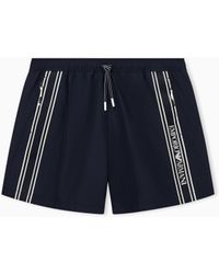 Emporio Armani - Swim Shorts With Logo Tape - Lyst