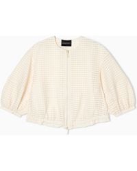 Emporio Armani - 3D Gingham Jacquard Jacket - Lyst
