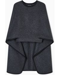 Emporio Armani - Polygon Capsule Collection Wool Cloth Cape - Lyst