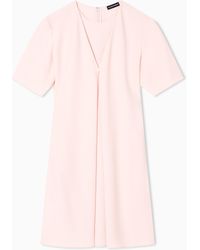 Emporio Armani - Technical Cady Dress With Front Box Pleat - Lyst