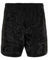 Emporio Armani - Camouflage Bermuda Shorts In Vinyl-look Technical Fabric - Lyst