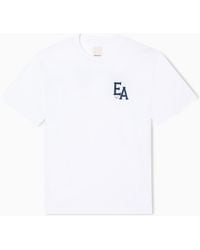 Emporio Armani - Eagle Club Organic Jersey T-Shirt With Print - Lyst
