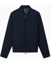 Emporio Armani - Icon 3D Piqué-Effect Crêpe Jersey Blouson - Lyst